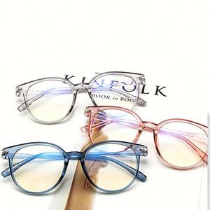 Gafas con Logotipo Personalizado para Hombre y Mujer, Lentes Transparentes Redondas, Montura Óptica, Gafas Anti Luz Azul para Computadora - Product Image 3