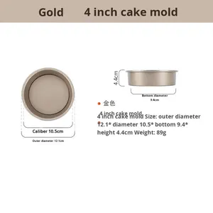 Teglia Rotonda Antiaderente in Acciaio al Carbonio con Fondo Removibile, 4, 6, 8, 10 Pollici, Perfetta per <span class=keywords><strong>Torte</strong></span> a Strati di Compleanno - Product Image 6