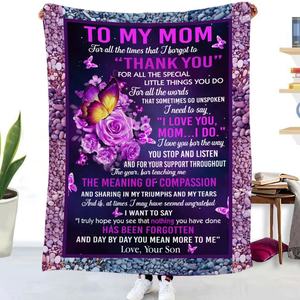 Manta personalizada impresa 'I Love You Mom', regalo de textiles para <span class=keywords><strong>el</strong></span> hogar para mujeres <span class=keywords><strong>en</strong></span> <span class=keywords><strong>el</strong></span> cumpleaños del Día de la madre - Product Image 2