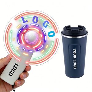 Nuevo Producto al por Mayor, Mini Ventilador Portátil LED con Logotipo Personalizado, Ventilador de Mano Eléctrico LED con Mensaje, para Regalos Promocionales de Eventos Empresariales - Product Image 1