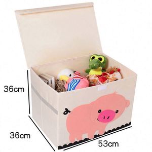 Collapsible Linen Fabric <b>Clothes</b> <b>Storage</b> Box with Carved Design Foldable Flip-Top Lid <b>Clothes</b> <b>Storage</b> Box - Product Image 3
