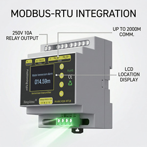 Detector de Fugas de Agua con Posicionamiento Inteligente, Pantalla LCD, Controlador RS485 Modbus RTU, Salida de Relé de 10A, Sistema de Alarma de Fugas para Riel DIN - Product Image 1