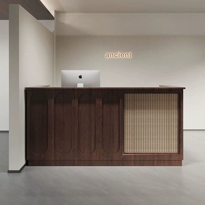 Moderno retrò cabina di accoglienza in legno massello stile coreano nuovo significato negozio di abbigliamento Reception con antico Rattan Bar - Product Image 3