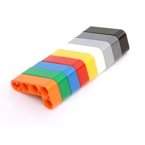 Compatible con accesorios de bloques de construcción LEGOing, partículas de bloques de construcción MOC 32140 2*4 brazo de agujero en forma de L grueso
