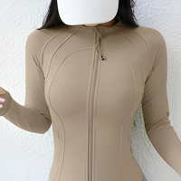 Nouvelle veste de sport zippée pour femme, idéale pour le cyclisme, le running et l'entraînement, collection printemps/automne, haut de fitness à manches longues