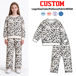 Conjunto de Ropa Trendyism Boutique para Niñas Pequeñas, Estilo Otoñal para Vacaciones, Top de Spandex Suave/Algodón Orgánico con Estampado de Seda de Leche y Pantalones de Campana - Product Image 1