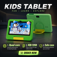 Tablet Anak 7 Inci dengan Layar Kapasitif Wi-Fi Baru-Android 12.0 SC7731E Quad Core 1.6GHz 2GB RAM + 32GB Penyimpanan untuk Penggunaan Edukasi