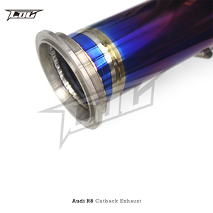 Section arrière <span class=keywords><strong>d</strong></span>'échappement droite automatique pour <span class=keywords><strong>Audi</strong></span> <span class=keywords><strong>R8</strong></span> <span class=keywords><strong>V10</strong></span> 5.2L 2020-2024 Titanium X Pipe Active Sound Race Essieu non valvé - Product Image 4