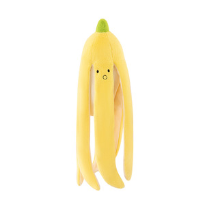 Stncel - Coussin Créatif Doux En Peluche En Forme De Banane Pelée - Jouet, Cadeau, Coton, Jaune, 70 Cm