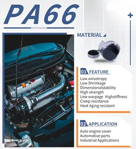 Polyamide 6 Pa66 Nylon Black Injection PA66 GF25 Glass Fiber Reinforced PA66 GF30 Nylon Plastic