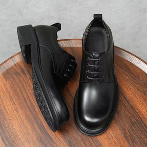 Chaussures Oxford habillées pour hommes en cuir véritable, style britannique, grandes tailles, à enfiler, avec embout en acier léger, respirantes, pour l'automne et les mariages - Product Image 2