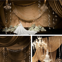 Rideau en tissu Spandex vert sur mesure pour décoration de plafond de mariage