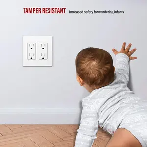 NEMA 5-15R 15amp 125V US Decorator steker dinding dupleks listrik dinding stopkontak saklar stopkontak dengan tahan rusak