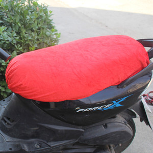 Housse de siège de Scooter en flanelle épaisse et pelucheuse, coussin d'hiver bleu pour protection du siège de moto et Scooter électrique - Product Image 4