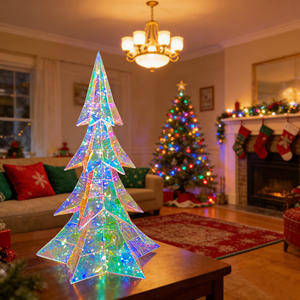 Ornements de Noël en PET prismatique irisé faits à la main, lumières écologiques, figurines de Noël de table, jouets - Product Image 4