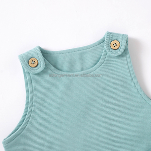 <span class=keywords><strong>Salopette</strong></span> per Neonati in Maglia a Coste Tinta Unita con Design a Tasca Carino, Elastica e Ampia - Product Image 5