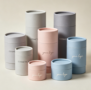 Custom Craft Paper Tube Packaging with Clear <b>Window</b> for Cosmetic Products, Recyclable and Gold <b>Foil</b> Logo Printing - Product Image 6