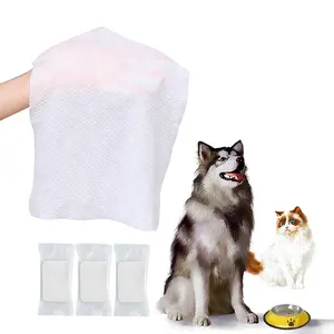 Pet disposable cleansing towel infused soap non-woven biodegradable pet wipes compressed towel for dogs cats