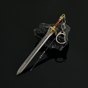 Épée atlantide classique de film, 12 cm, en alliage de zinc entièrement métallique, porte-clés de collection - Product Image 1
