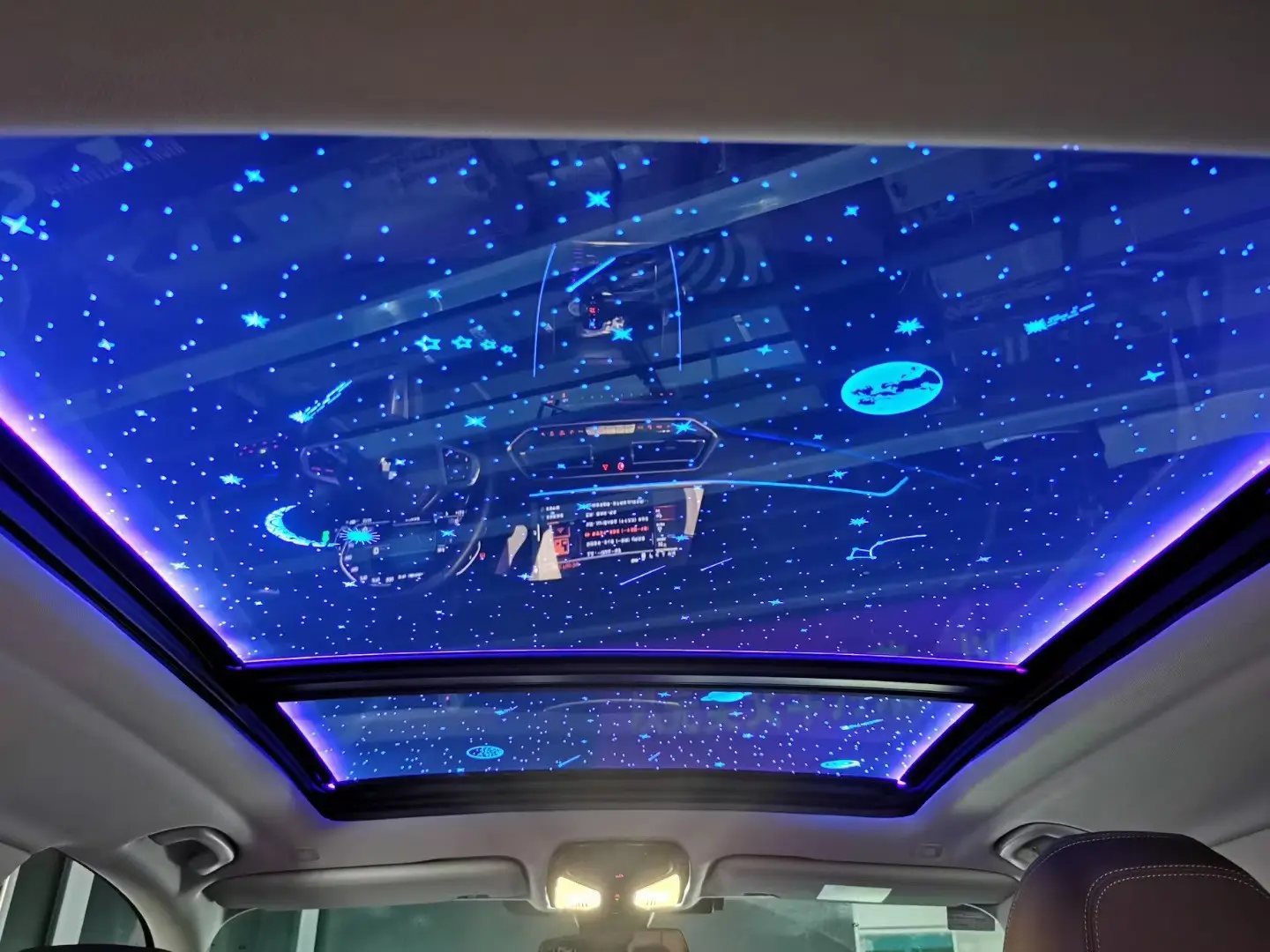 Car Interior Roof Star light auto inner glow starlight lamp Sunroof light emitter atmosphere illumination lamps