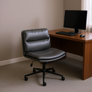 Fauteuil de bureau Db Lift Chair en cuir véritable, hauteur réglable, pivotant, design contemporain, base en métal - Product Image 2