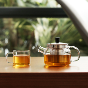 2026 Hot Selling Modern Eco-Friendly Minimalist Borosilicate Glass Infuser Strainertea Cup <strong>Teapot</strong> <strong>Set</strong> Loose Tea Coffee Tea <strong>Set</strong> - Product Image 2