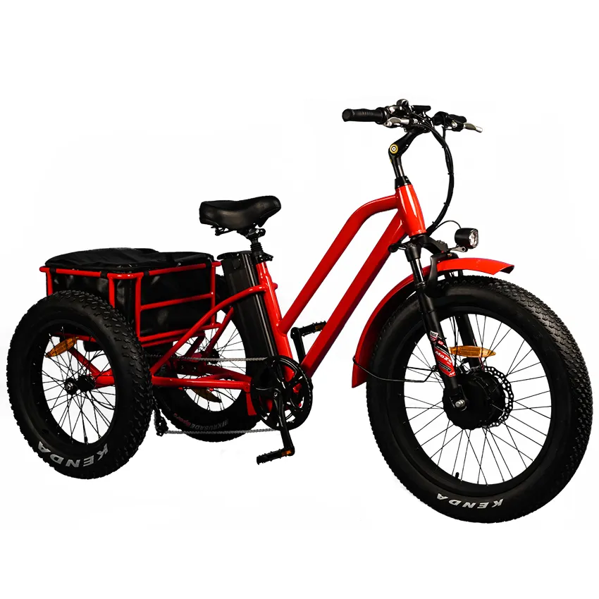 24 zoll fett reifen 3 Rad elektrische dreirad Trike Pedal Bike für erwachsene