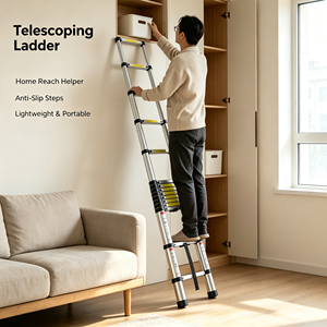 Échelle télescopique EN131, capacité de charge de 150 kg, en alliage d'aluminium, échelle extensible portable antidérapante pour la maison, le bureau et <span class=keywords><strong>les</strong></span> bâtiments - Product Image 3