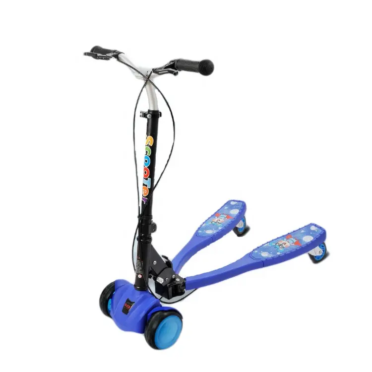 Nuovo scooter elettrico a doppio piede bilanciato con luce a LED push kick scooter elettrico