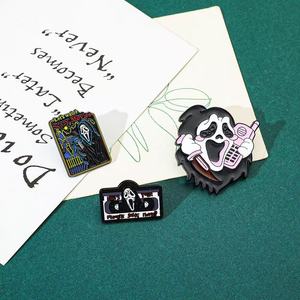 Broches Masónicos de Huesos Fantasma, Venta al por Mayor de Fábrica China, Aleación de Zinc, Esmalte Artesanal, Negro y Blanco, Navidad, Año Nuevo, Día Nacional - Product Image 2
