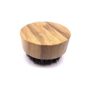 Wholesale Bamboo Handle <b>Round</b> Beard Cleaning <b>Brush</b> with Boar Bristle - Product Image 3