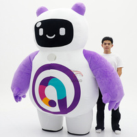 Nouveau design, costume de mascotte robot panda géant de 2,2 m pour fêtes, événements et location