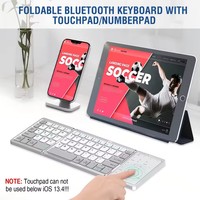 Katlanabilir klavye şarj edilebilir taşınabilir kablosuz klavye BT Mini katlanır üçlü klavye kablosuz Laptop için Tablet telefon