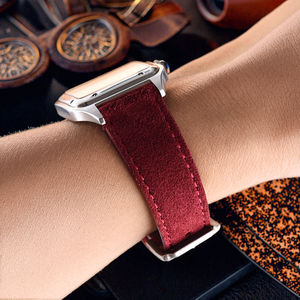 JUELONG Schnellverschluss-Uhrenarmband aus Wildleder 18mm 19mm 20mm 22mm Echtes Leder Uhrenarmbänder Vintage Handgefertigt - Product Image 6