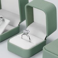 Maßgefertigte Schmuck-Geschenkboxen Grüne Schachteln mit Eigenem Logo Verpackung für Schmuck Moissanit-Ohrringe Ring Halskette Armband Etui aus Leder