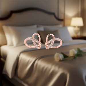 Orecchini Tiffany & Co. Infinity con Diamanti, Placcati in Oro Rosa, Stile Romantico per Uso Quotidiano da Donna, Colore G, Taglio Brillante Rotondo - Product Image 2