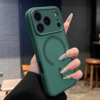 Coque Magnétique Tendance Couleurs Chaudes pour iPhone 18 17 16 Pro Max, Plaque Arrière Mate Translucide Givrée, Housse de Protection Antichoc