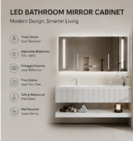 Comptoir de salle de bain moderne en pierre frittée avec miroir intelligent mural, lavabo en pierre étanche pour usage hôtelier