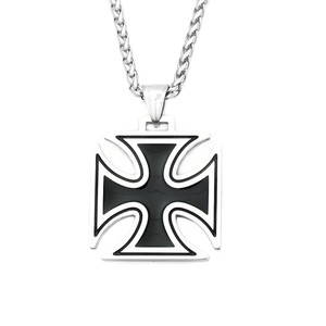 Yunnique – collier avec pendentif en forme de croix en acier inoxydable pour hommes, chaîne de 60cm, bijoux de Style Hip Hop - Product Image 5