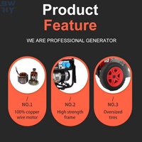 Générateur-soudeuse AC+DC 5 kW 2 en 1, moteur en cuivre pur, soudage à l'électrode de 4,0 mm, 50/60 Hz, portable à essence pour la construction
