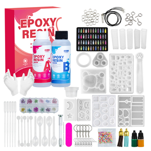 Kit de inicio de moldes de silicona de <span class=keywords><strong>resina</strong></span> epoxi, Kit de fabricación de joyas artesanales transparentes con collar de llavero, <span class=keywords><strong>resina</strong></span> epoxi de 200 ml - Product Image 1