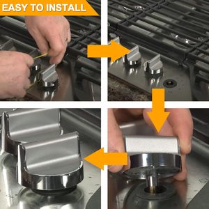Gas Stove <b>Knobs</b> W10766544 Silver Metallic Stainless Steel For Household <b>Oven</b> Replacement 5pcs per pack - Product Image 5