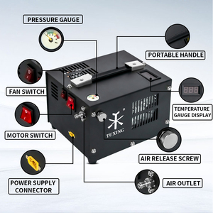 TUXING - Bomba de Aire Portátil de 110V/220V con Parada Manual, Sin Aceite, 4500psi/300bar/30mpa, Pantalla LCD, 12V PCP, Gran Venta - Product Image 2
