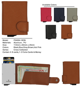 CardHoda Aluminum <b>RFID</b> <b>Wallet</b> Unisex Minimalist Fold Closure Card Holder with Cash Slot - Product Image 3