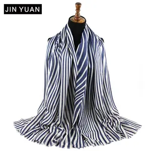 custom 50% silk 50% wool winter women scarf winter women warm stripe silk wool scarves shawl