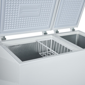 Cerradura de manija de puerta de vidrio abierta superior de 525L, el mejor congelador de pecho profundo Horizontal eléctrico de dos puertas para el hogar barato para uso comercial - Product Image 6