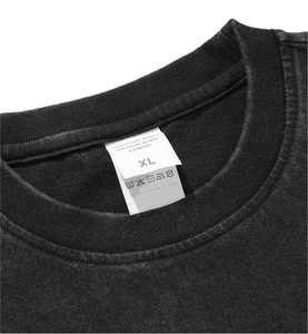Lavage à l'acide rétro col rond à manches courtes T-Shirt formel hommes femmes 100% <span class=keywords><strong>coton</strong></span> été Street Wear 240g tricoté coupe ample solide - Product Image 5