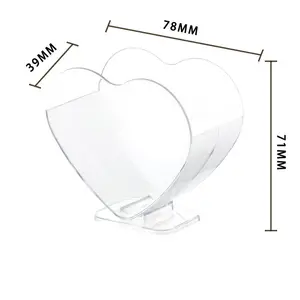 Mingyu Manufacturer Supply Disposable PS High Transparency Food Grade Heart-shaped Sweet Cup Desert Cup 1000pcs/ctn MY-54