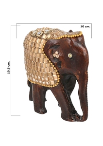 Handcrafted Wooden <b>Elephant</b> <b>Decor</b> Bohemian Style Artistic Tabletop Ornament Rustic Home Accent Indoor Living Room Art Piece - Product Image 2
