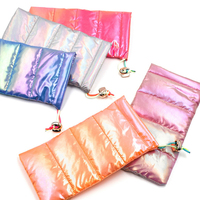Étuis à lunettes de couleur brillante, pochettes à cordon pour lunettes de soleil avec logo personnalisé, sacs de téléphone en plumes